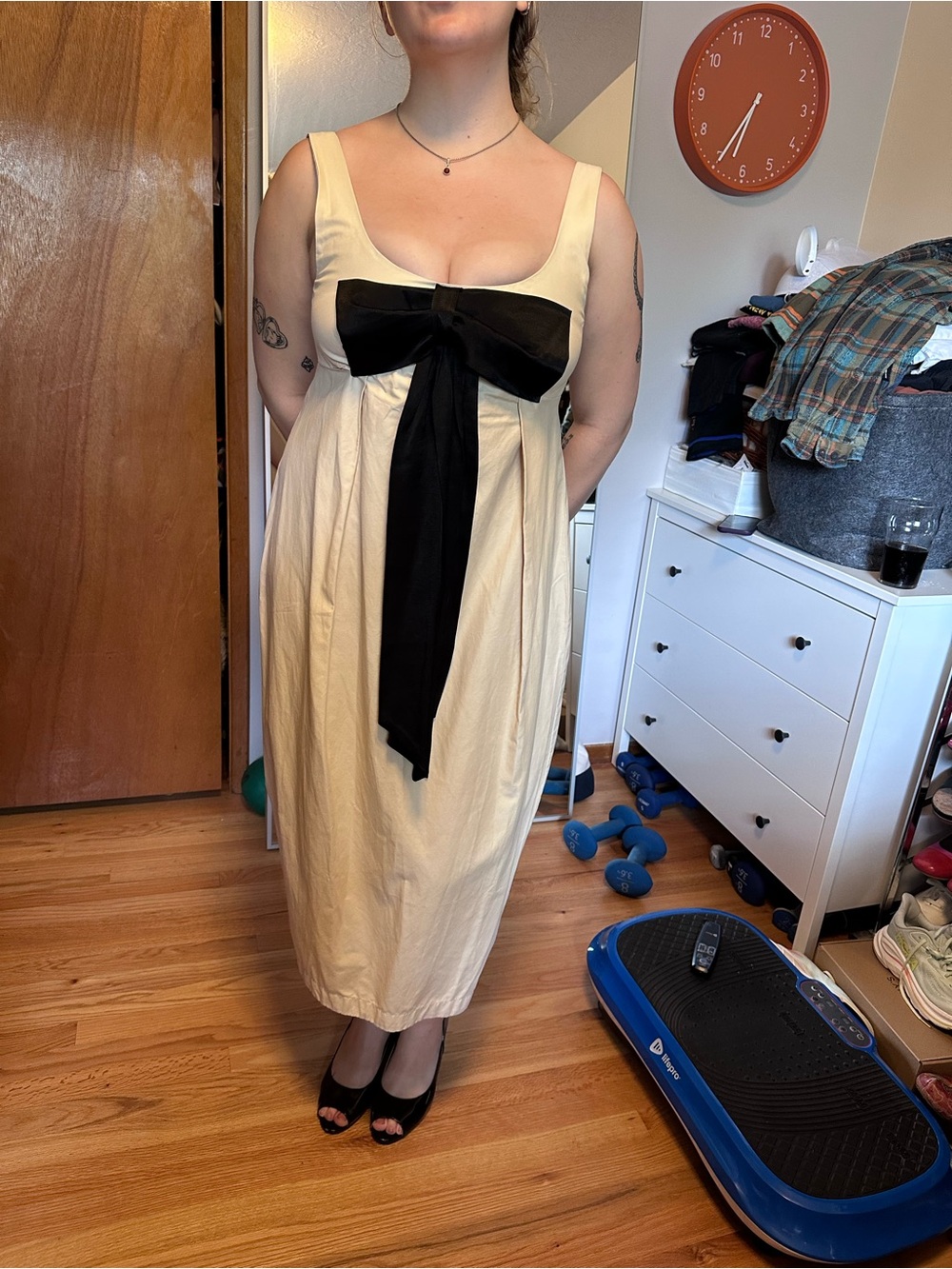 Maeve Barrel Bow Mido Dress, NWT L - Picture 4 of 6